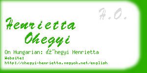 henrietta ohegyi business card